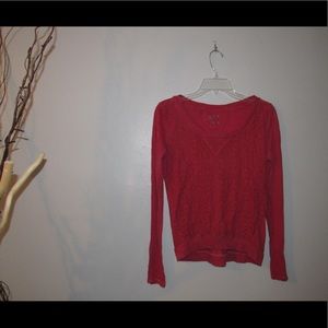 Red long sleeve top